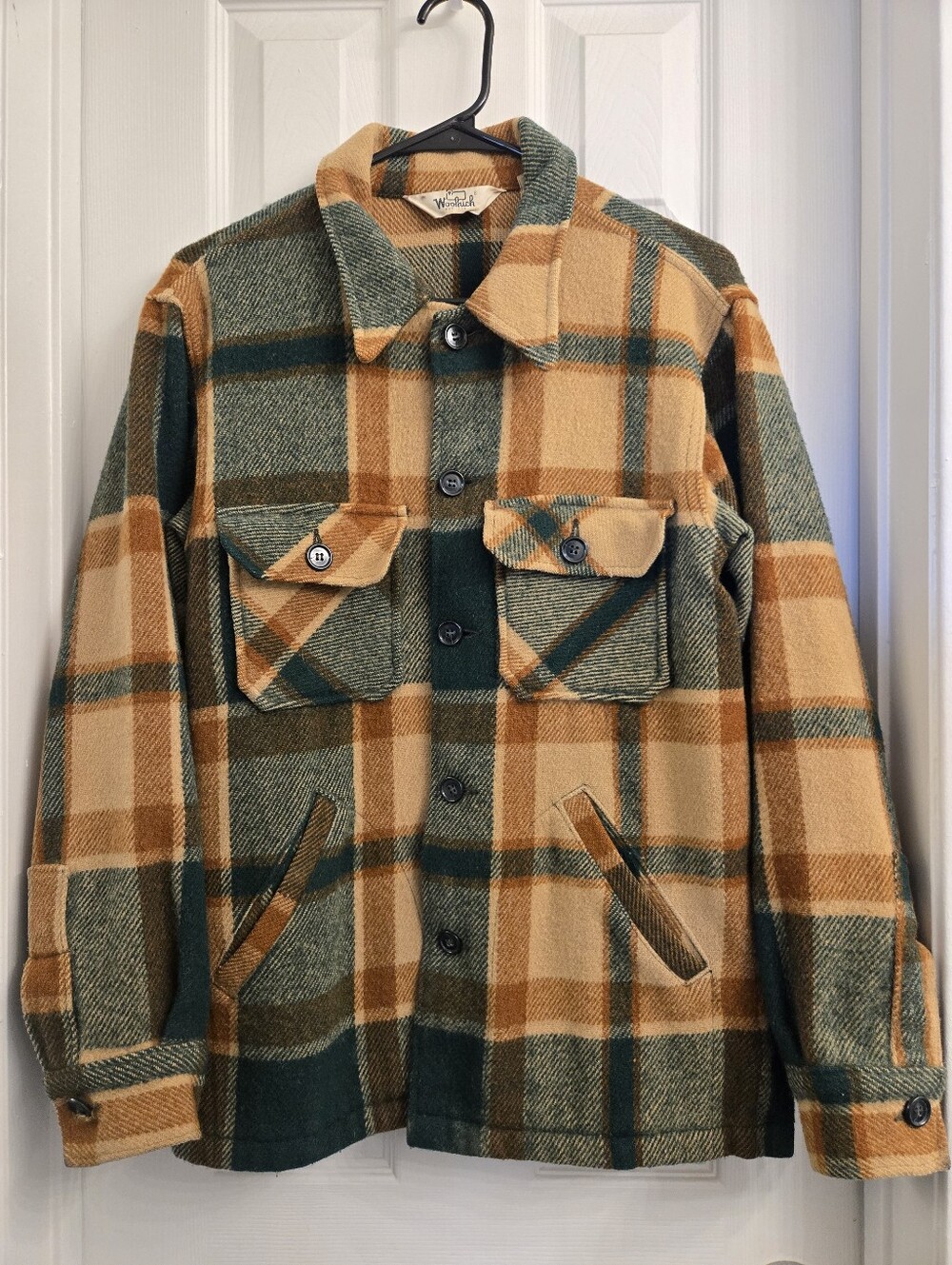 Woolrich Camel & Forest Green Plaid Shacket